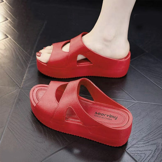 Chunky Slip-On Casual PVC Solid Sandals for Women