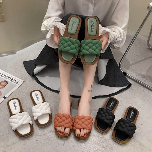 Woven Design Flip Flop Office Outdoor Sandals for Women