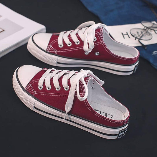 Slip On Lace Up Canvas Shoe Sandals for Women