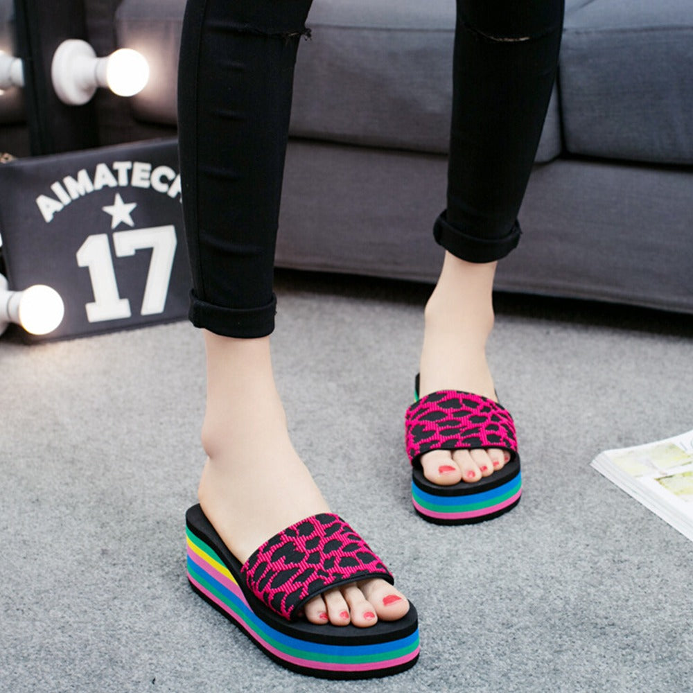 Beach Platform Flat Slip On Sandals for Women