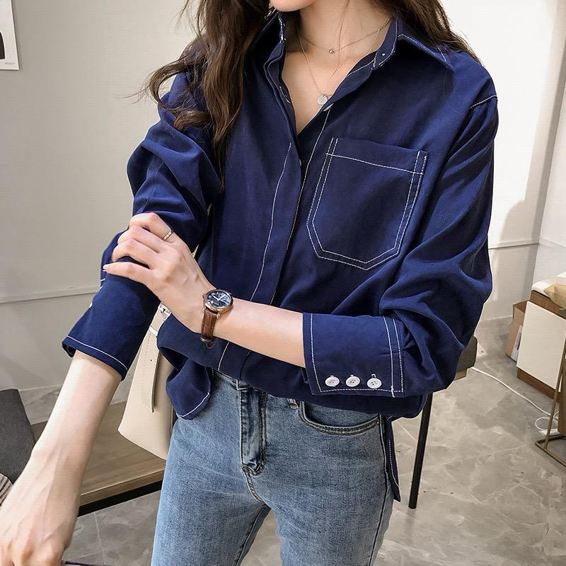 Casual Fashion Solid Color Full Sleeve Shirt for Women