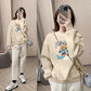 Korean Round Neck Full Sleeve Printed Pullover for Women