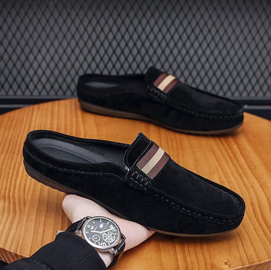 Suede Backless Solid Slipper Fashion Loafers Shoes for Men