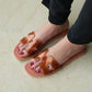 H Shape Fashion Solid Flat Sandals for Women
