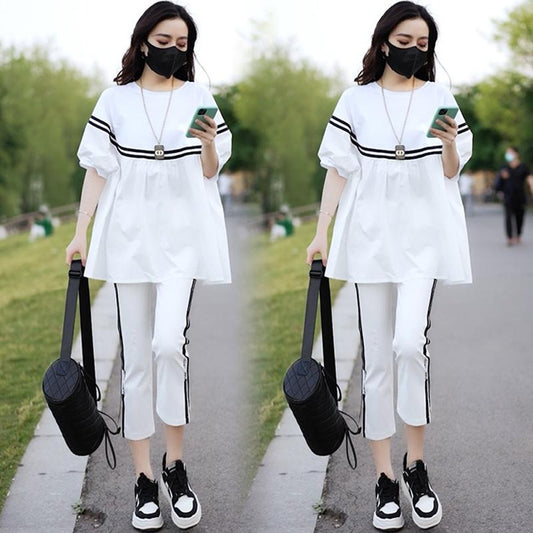 Short Sleeve Casual Clothes Soft Sweatsuit & Pants for Ladies