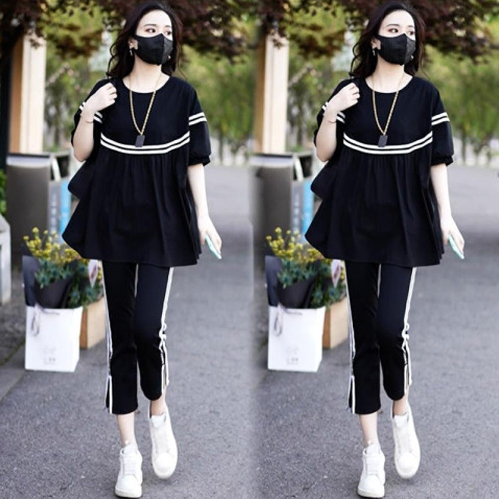 Short Sleeve Casual Clothes Soft Sweatsuit & Pants for Ladies