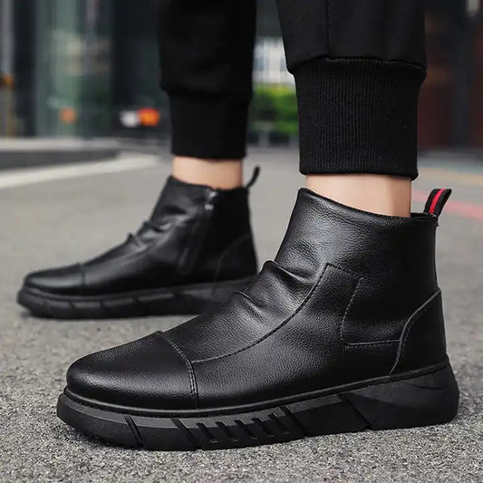 Solid Walking Fashion British Style Casual Martin Boots for Men