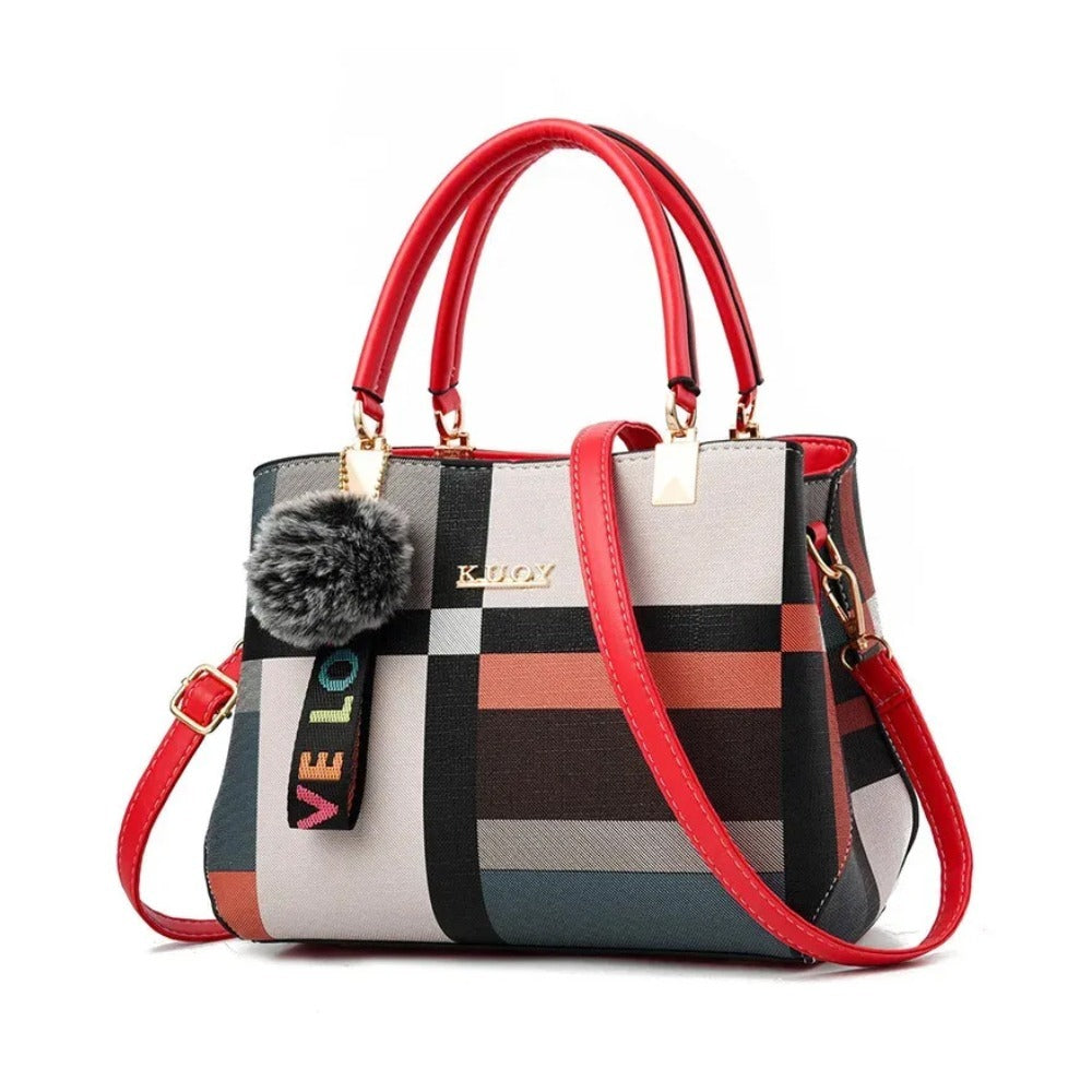 Luxury Plaid Pattern Tote Shoulder Handbag for Women