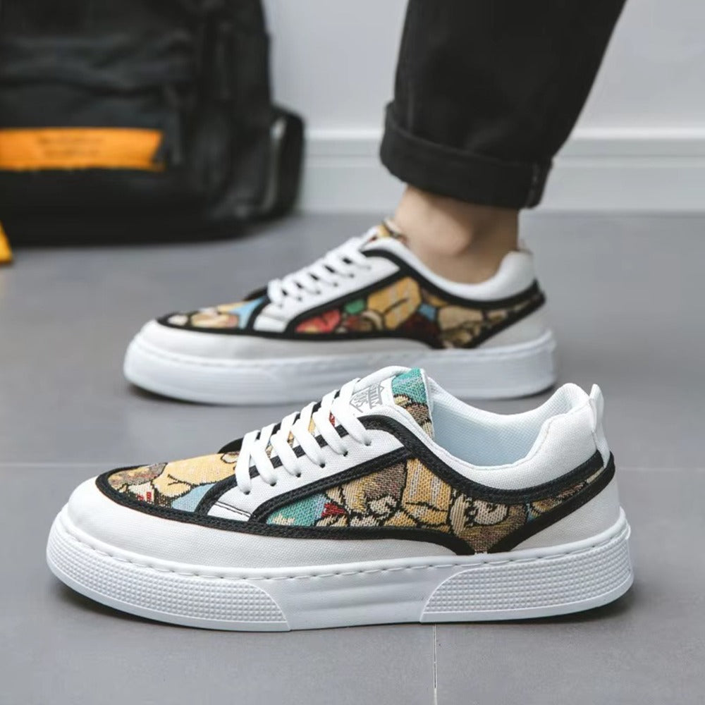 Graphics Printed Fashion Lace Up Sneakers for Women