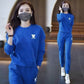 Autumn Winter Solid Fashion Long Pant & Top Sports Suit Set for Women