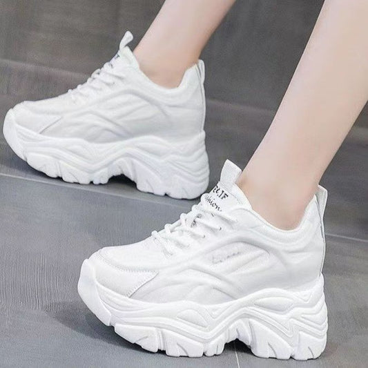 Wedge High Top Lace Up Sneaker Shoes for Women