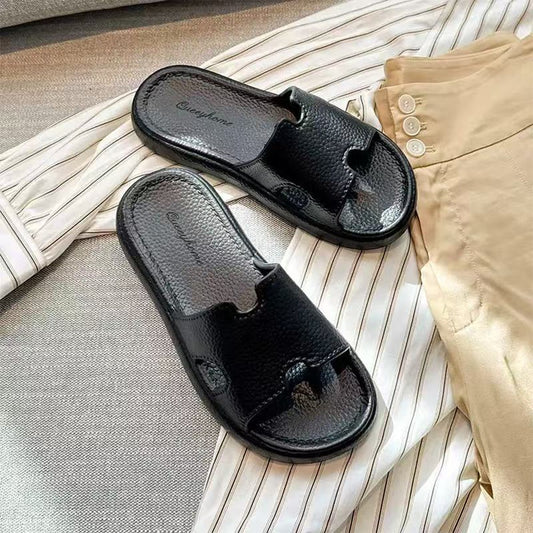Office Wear Artificial Leather Slip-On Sandals for Women
