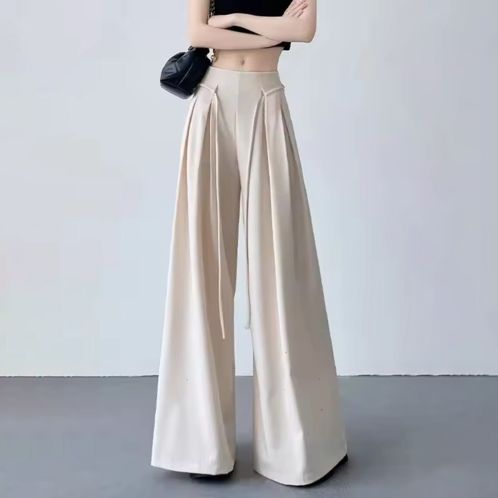 Wide Leg Suit Pleated Full Long Pant for Women