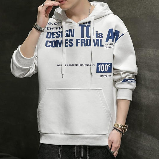 Winter Comfy Text Printed Fashion Full Sleeve Hoodies for Men