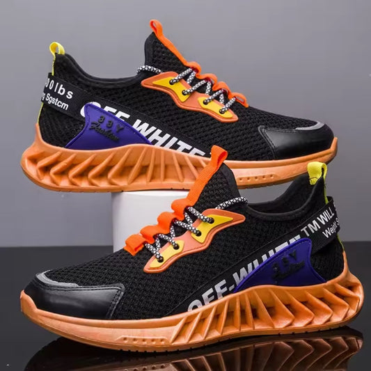 Latest Printed Fashion Breathable Lace Up Sneakers for Men