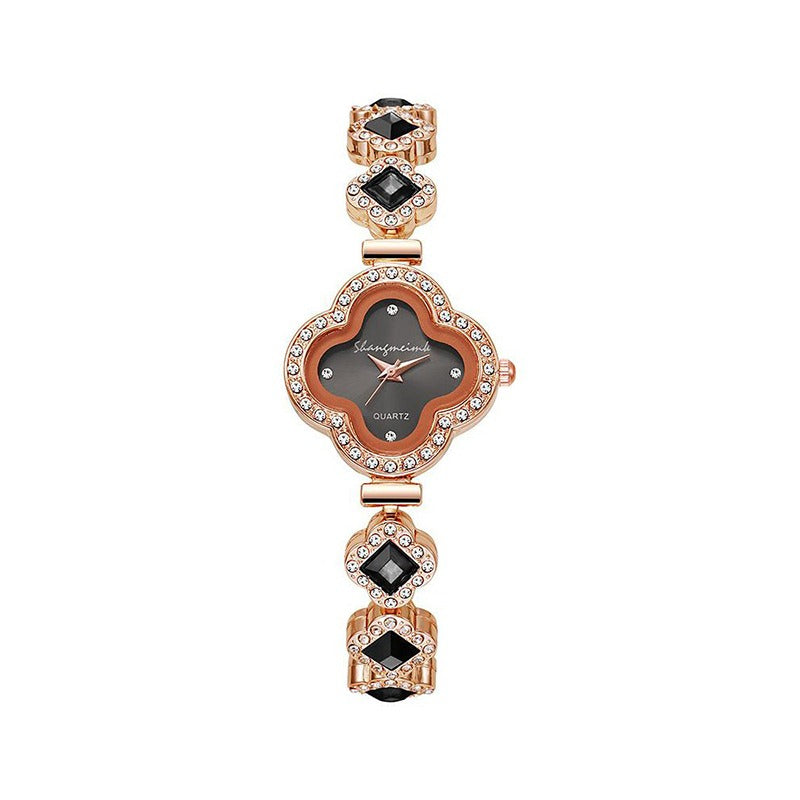 Leaf Petal Fashion Stainless Steel Wristwatch for Women