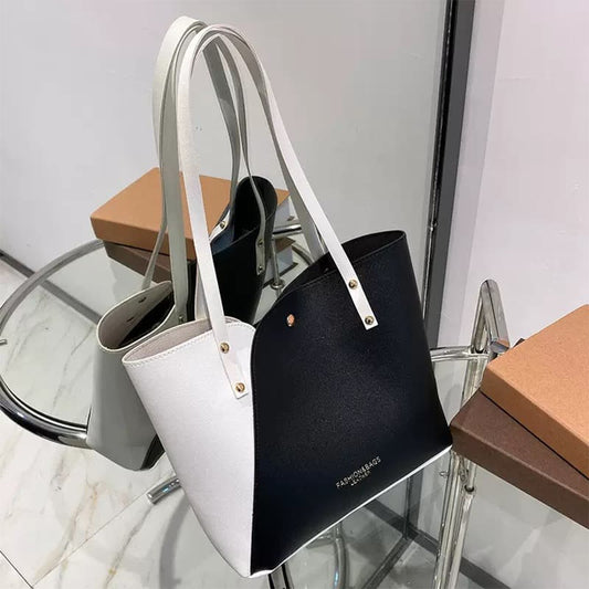 Faux Leather Tote Large Capacity Handbag for Women
