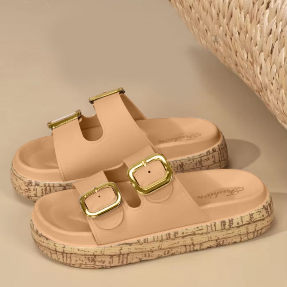 Double Buckle Band Summer Fashion Sandals for Women