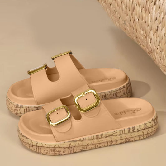 Double Buckle Band Summer Fashion Sandals for Women