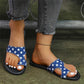 Open Toe Printed Fashion Flat - Summer Beach Slide Sandals for Women