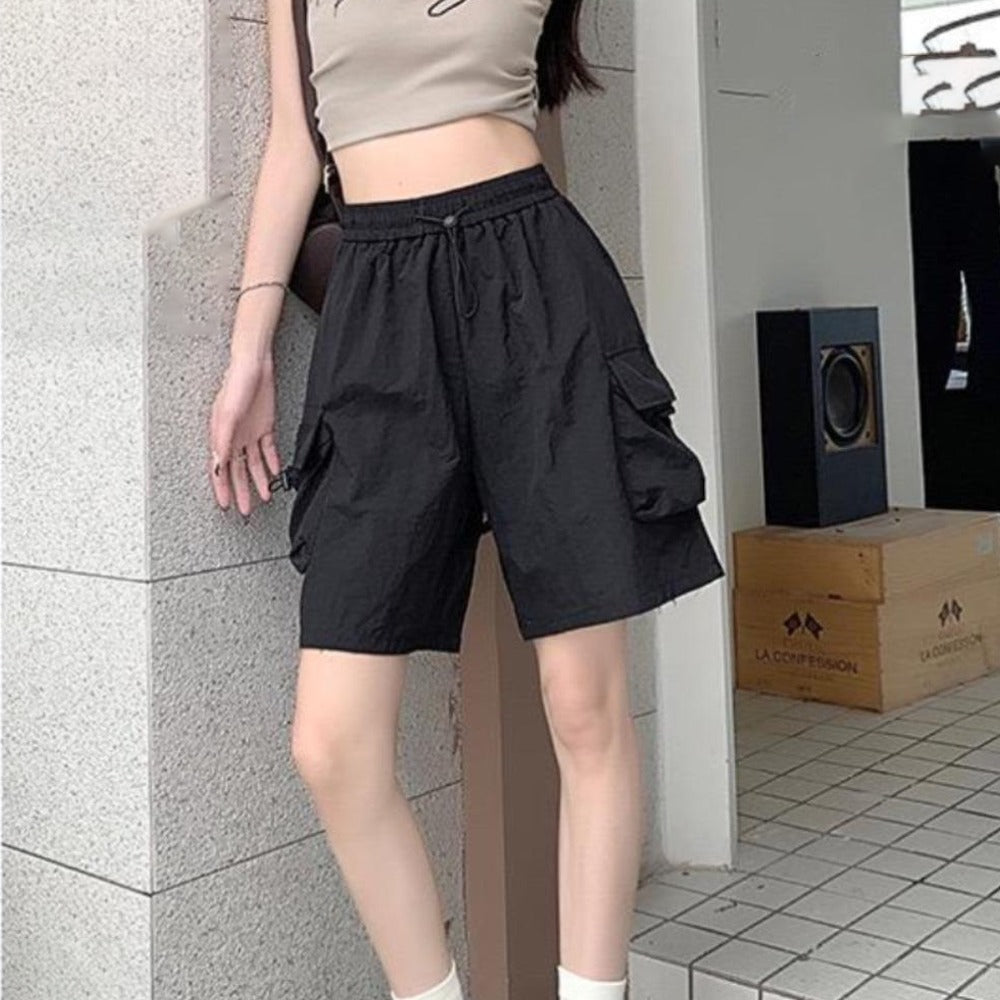 Spring Summer Drawstring Fashion Vacation Shorts for Women