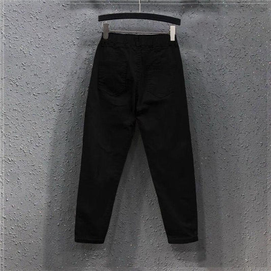 Elastic Waist Wide Leg Solid Harem Pants for Women