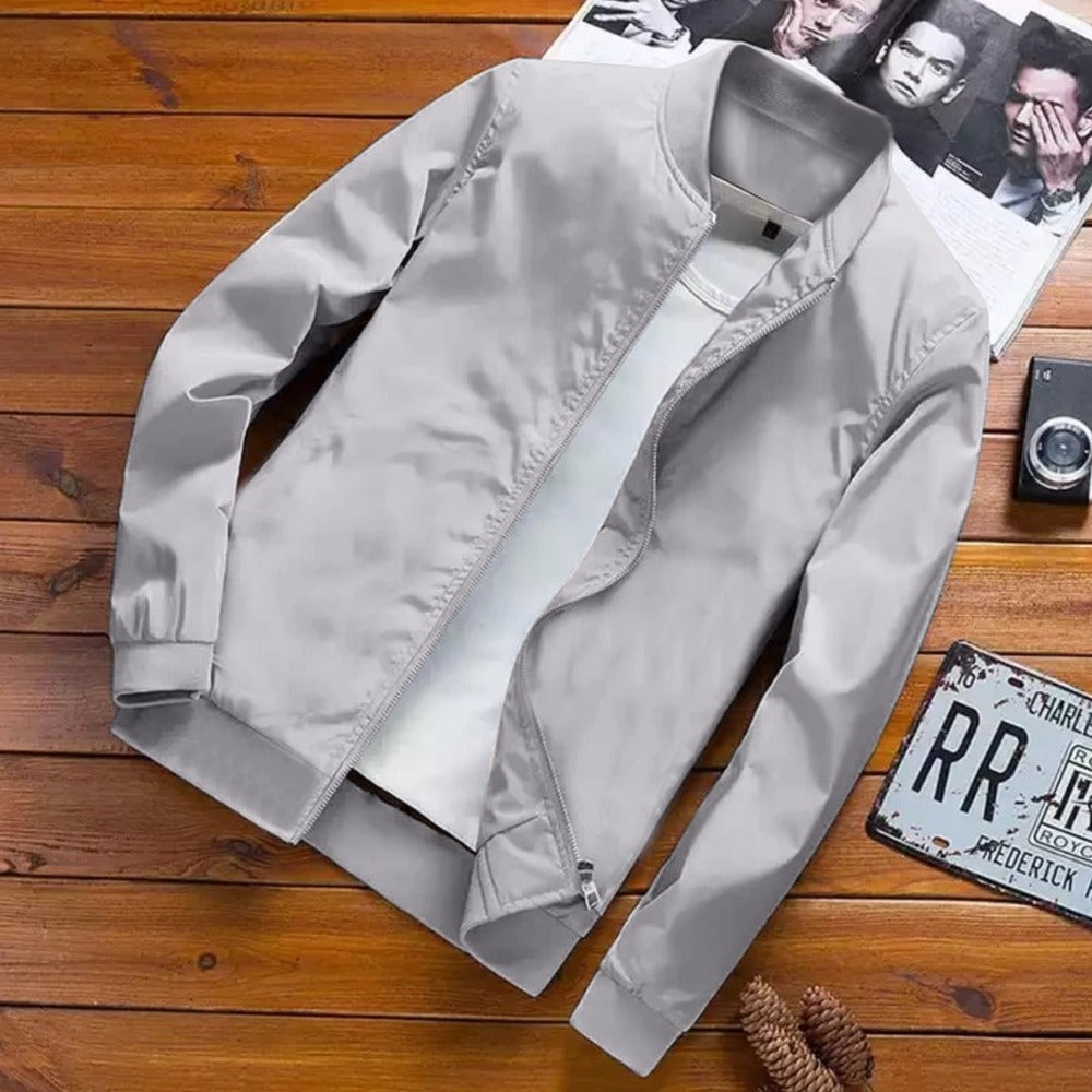 Spring Fashion Slim Solid Color Bomber Jacket for Men