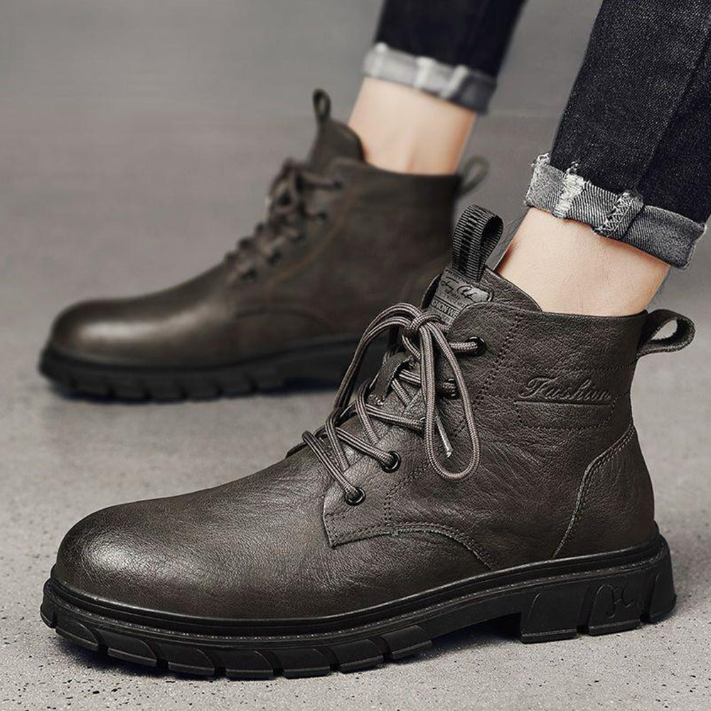 Leather Fashion Casual Lace Up Shoes for Men