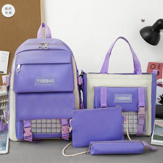 Large Capacity Teenage Backpack Bag Hand Bag Purse Kit