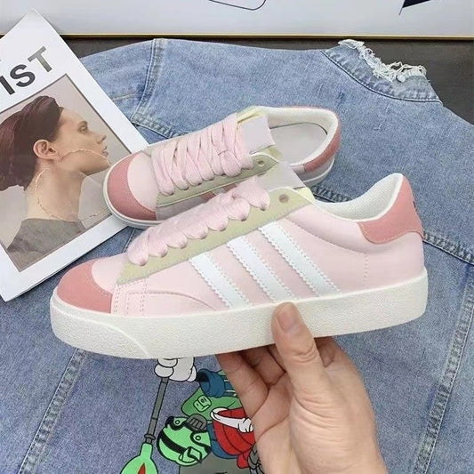 Latest Soft Leather Thick Sole Sneakers for Women