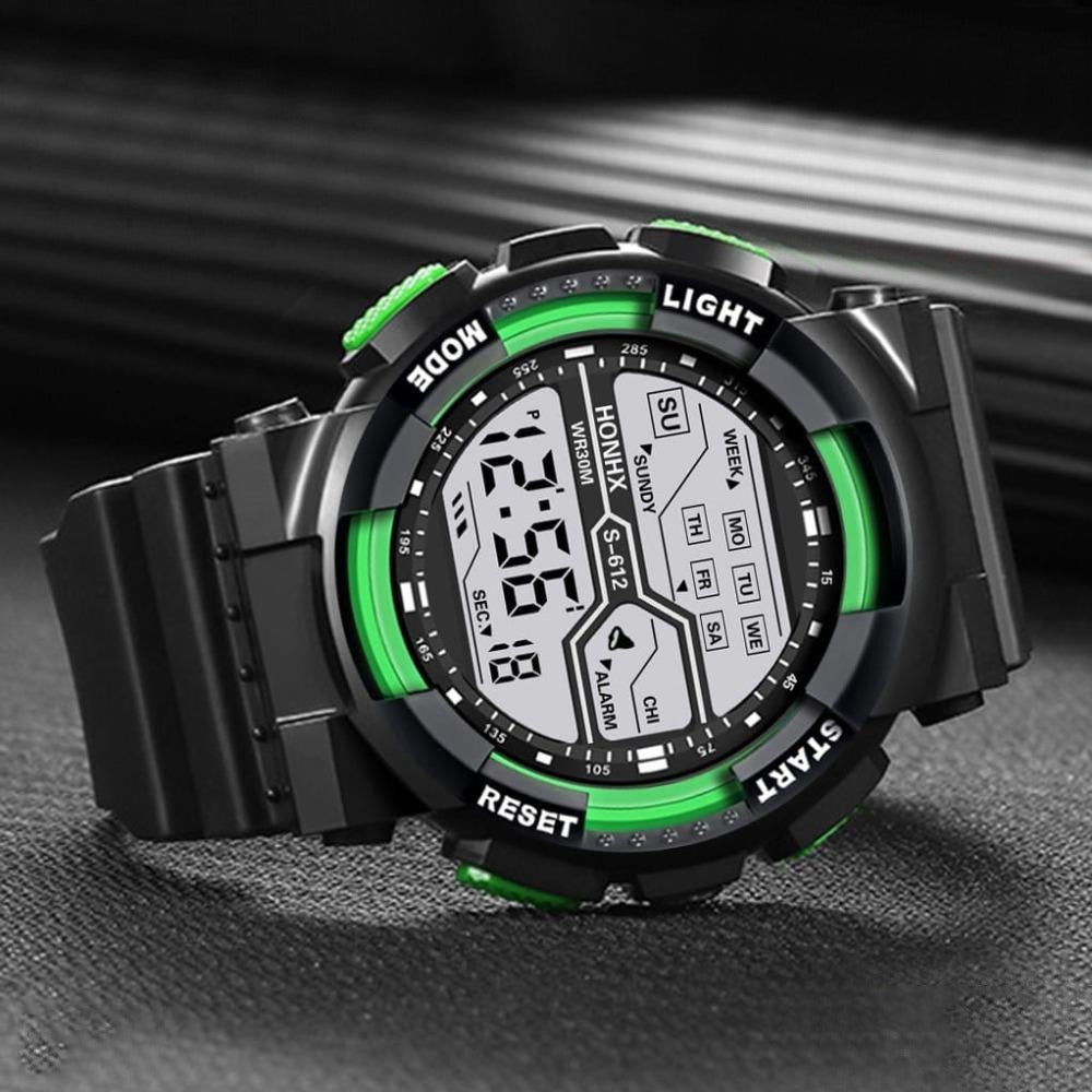 Solid Color Sports Fit Digital Watch for Men