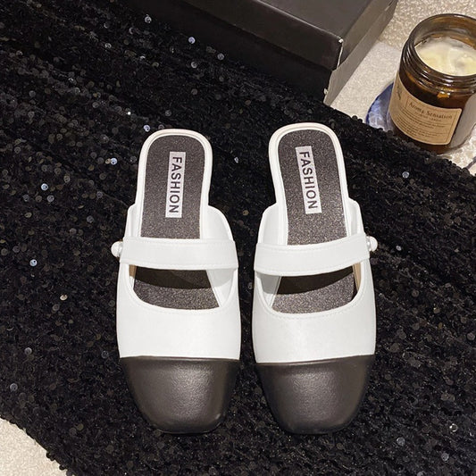 Buckle Fashion Flat Strap Closed Toe Shoes for Women