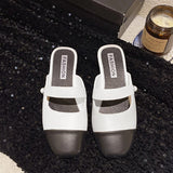 Buckle Fashion Flat Strap Closed Toe Shoes for Women