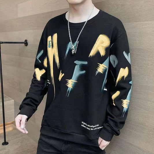 Printed Fashion Long Sleeve Round Neck Pullover for Men