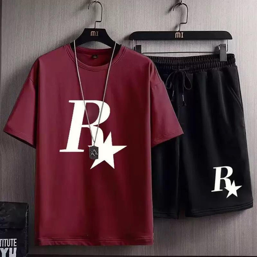 R Star Printed T-shirt & Shorts for Men