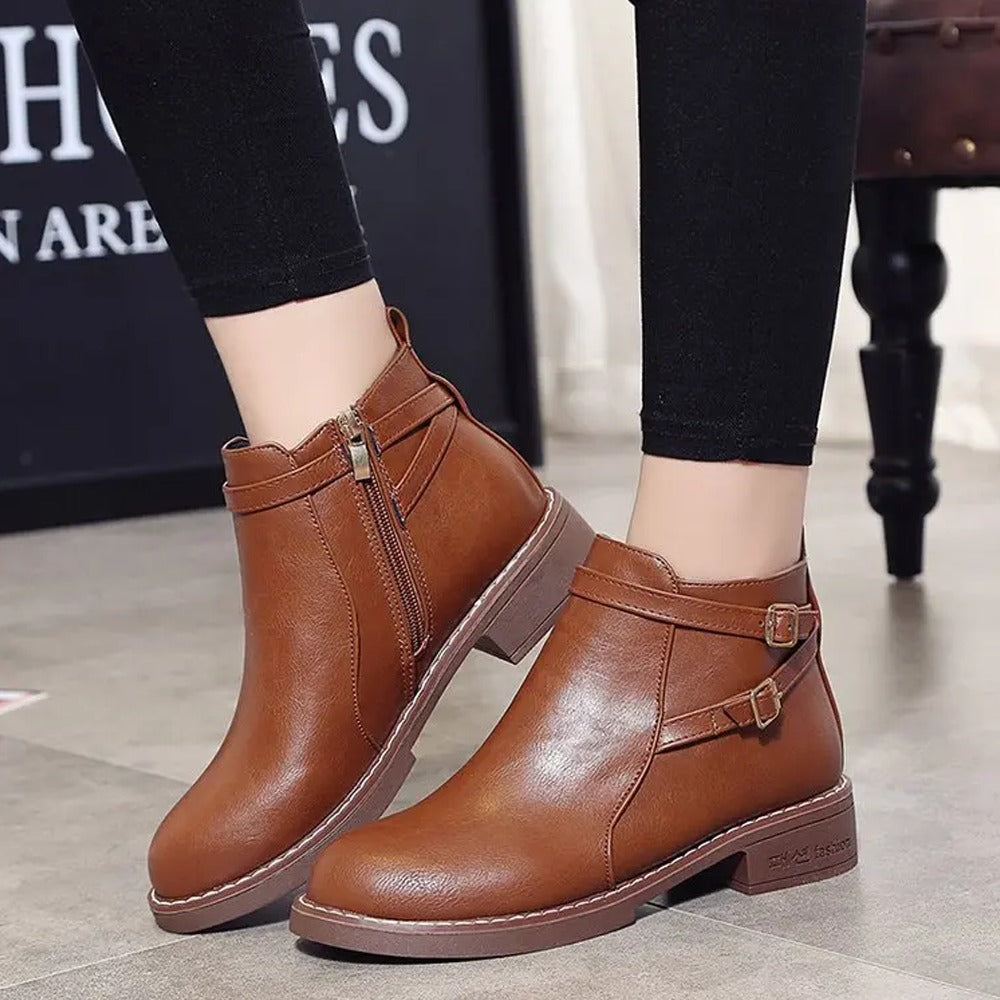 Flat Ankle Low Cut Fashion Cute Boots for Women