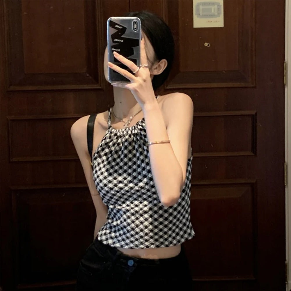 Stretchable Sleeveless Crepe Scarf Tube Camisole Top for Women