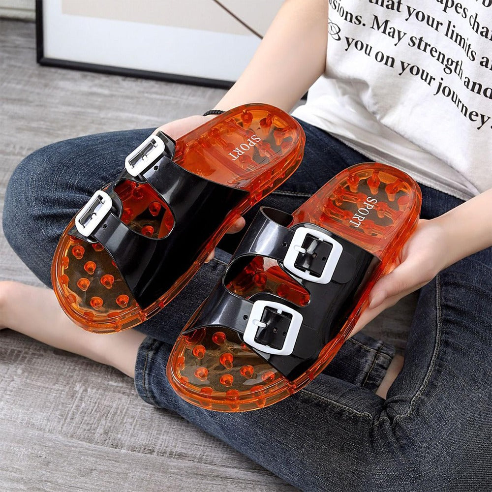 Office Outdoor Wear Buckled Fashion Flat Sandals for Women