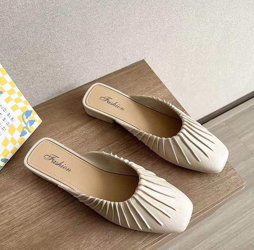 Breathable Closed Toe Flat Heel Mules Sandals for Women