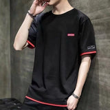 Round Neck Doctor Sleeve Fashion Solid T-shirt for Men