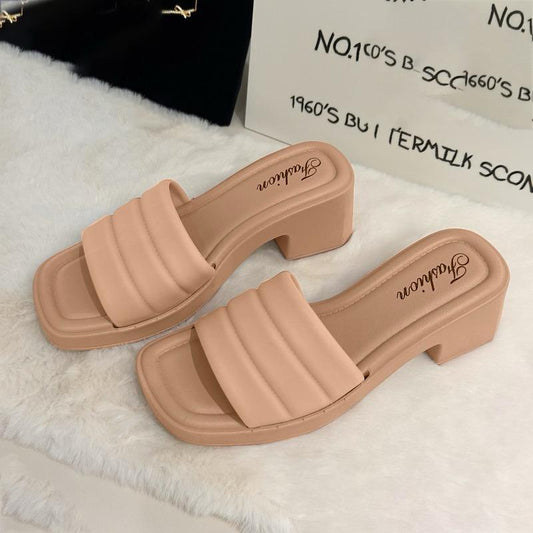 Chunky Fashion Solid Color Sandals for Women