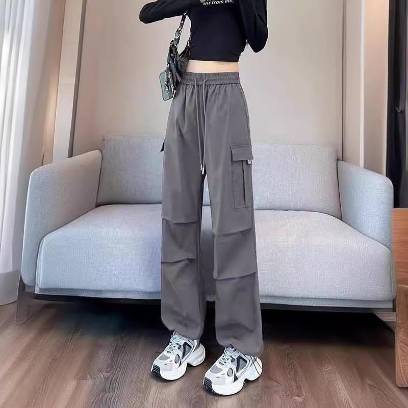 American Fashion Solid Cargo Long Pants for Women