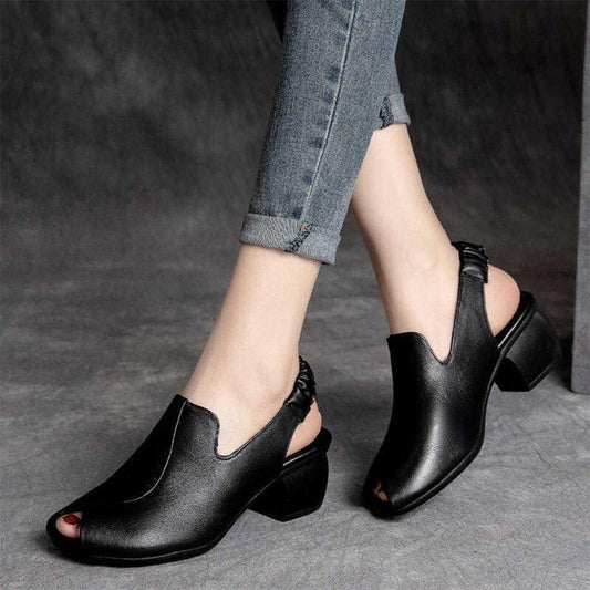 Fish Mouth Fashion Mid Heel Sandals for Women