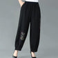 Vintage Ethnic Fashion Elastic Waist Baggy Harem Pants for Women