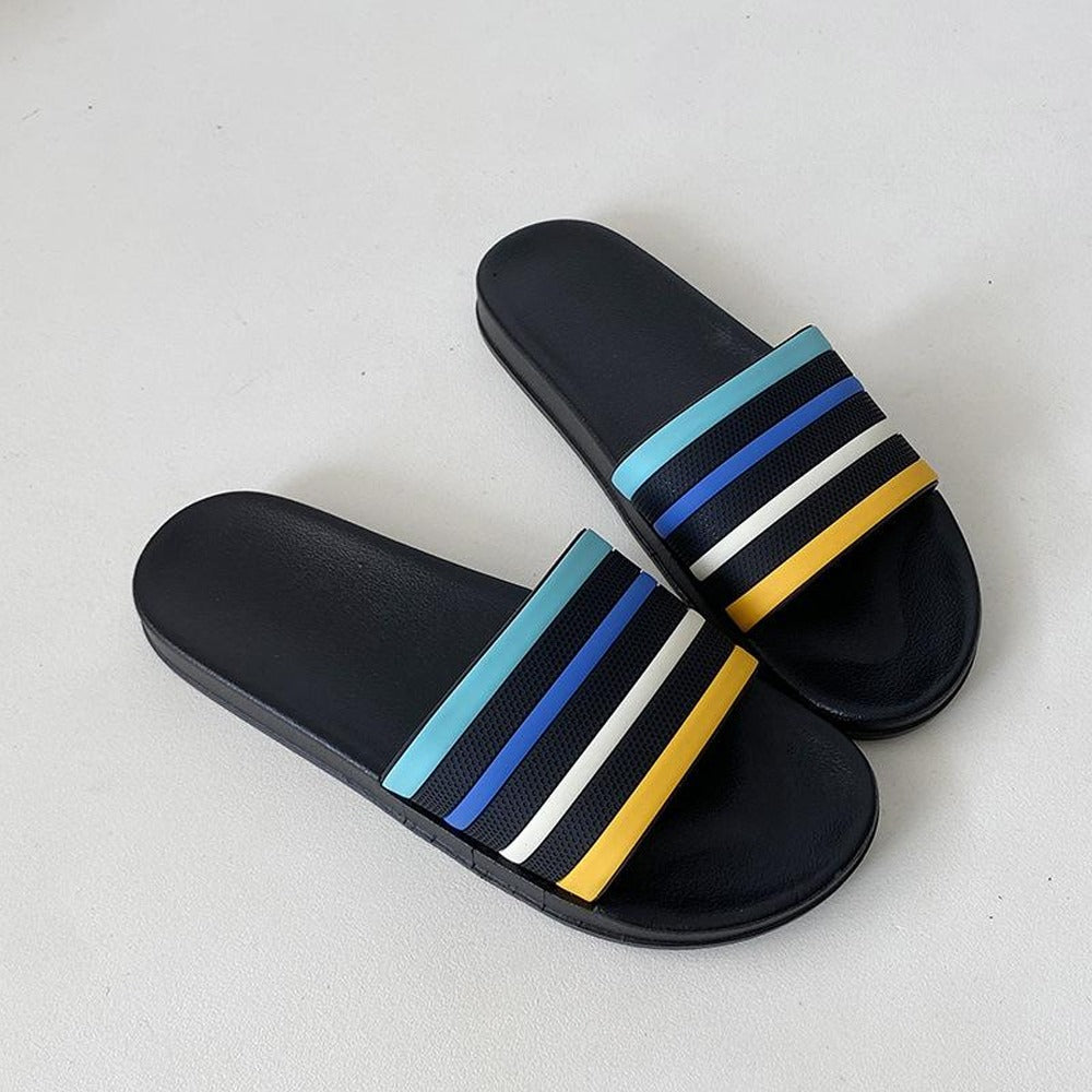 Striped Pattern Flat Casual Slipper Sandals for Women
