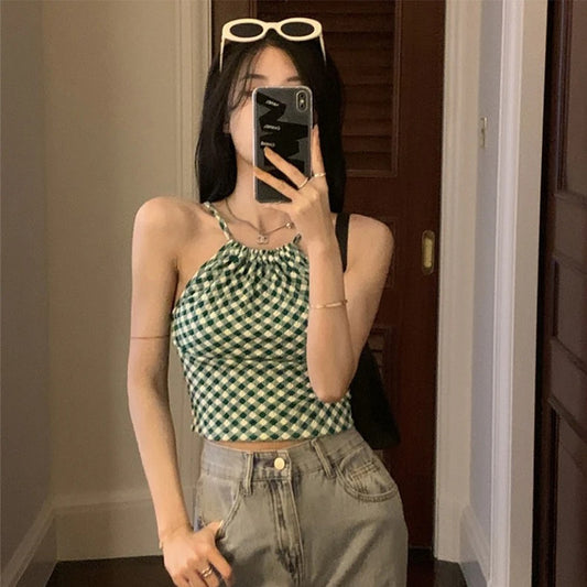 Stretchable Sleeveless Crepe Scarf Tube Camisole Top for Women