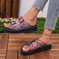 New Double Band Printed Fashion Flat Sandals for Women
