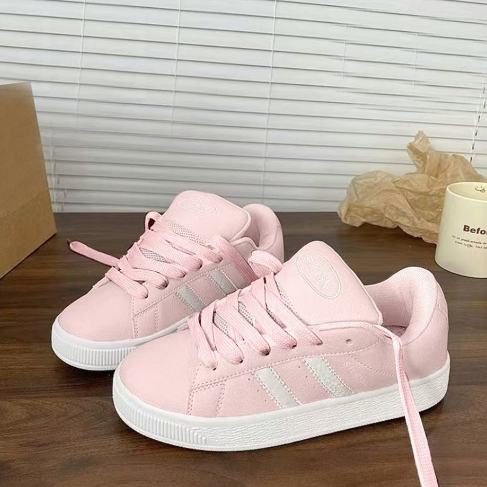 Attractive Style Thick Sole Lace Up Sneakers for Women