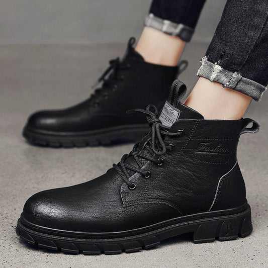 Leather Fashion Casual Lace Up Shoes for Men