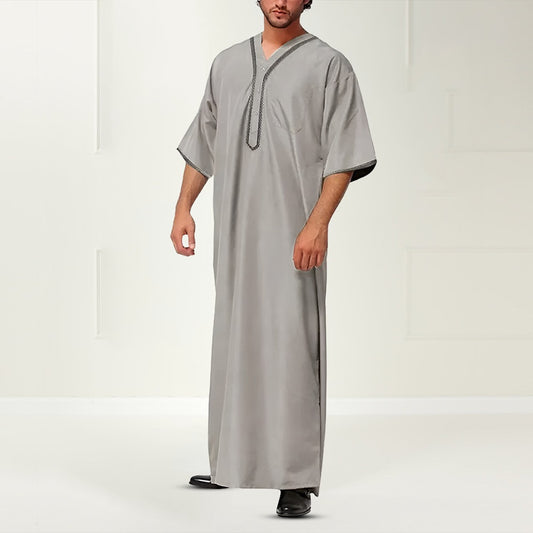 Native Solid Muslim Kaftan Dress for Men
